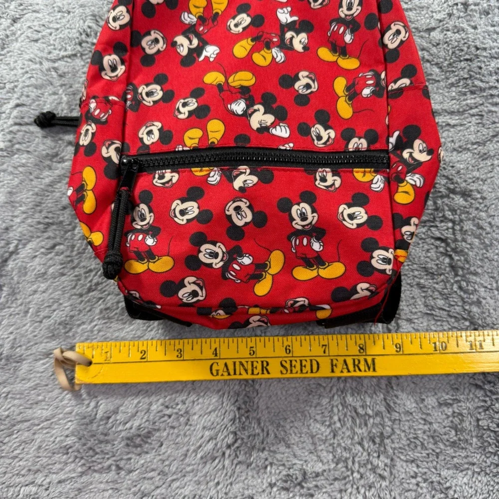 Disney Mickey Mouse Mini Backpack Red All Over Print Canvas School Travel Bag